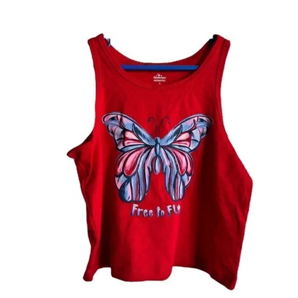 NWT - Americana 3 piece Girls set. 2 tanks and 1 short- Size 6x Small